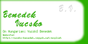 benedek vucsko business card